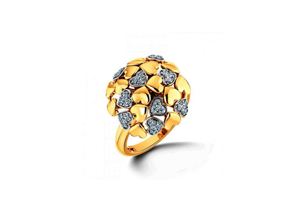 Multiple Heart CZ Studded Fashion Ring